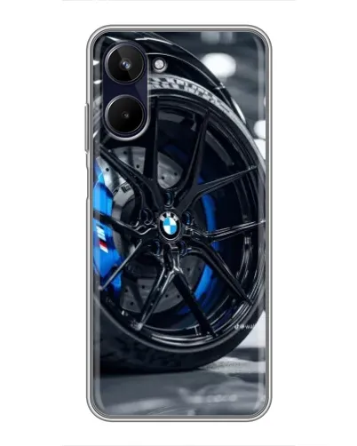 Чехол для Realme 10 с картинкой «Колесо BMW вблизи»