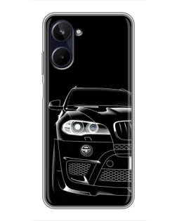 Чехол для Realme 10 с картинкой «Темный силуэт BMW»