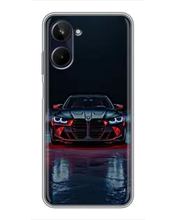Чехол для Realme 10 с картинкой «BMW на мокрой дороге»