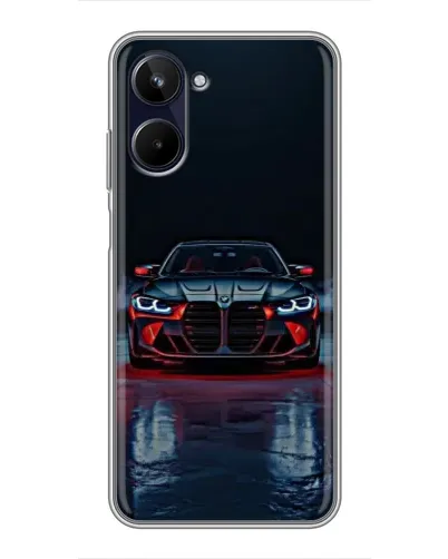 Чехол для Realme 10 с картинкой «BMW на мокрой дороге»