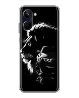 Чехол для Realme 10 с картинкой «BMW и лев»