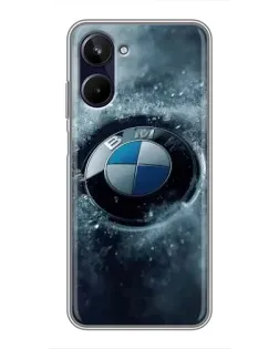 Чехол для Realme 10 с картинкой «Логотип BMW — лед»