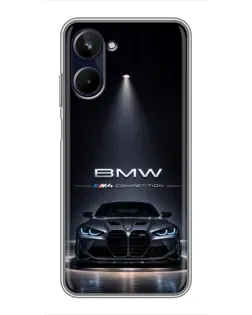 Чехол для Realme 10 с картинкой «BMW сквозь ночной город»