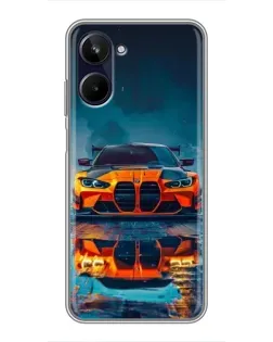 Чехол для Realme 10 с картинкой «BMW — золотая эмблема»