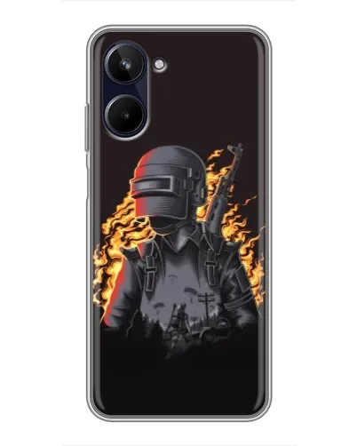 Чехол для Realme 10 с картинкой «PUBG — огненный силуэт» Чехол для Realme 10 с картинкой «PUBG — огненный силуэт»