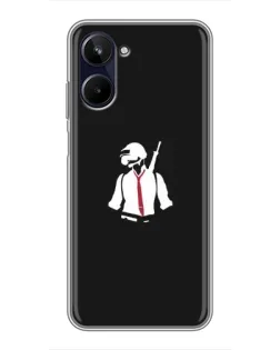 Чехол для Realme 10 с картинкой «PUBG — силуэт воина»