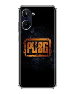 Чехол для Realme 10 с картинкой «PUBG — золотой логотип»