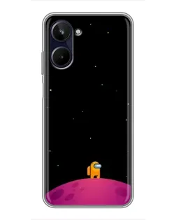Чехол для Realme 10 с картинкой «Одинокий герой на планете»