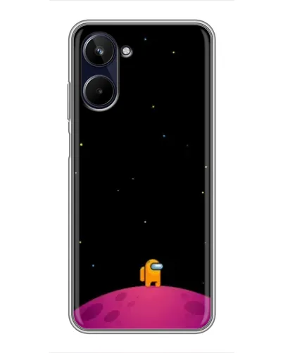 Чехол для Realme 10 с картинкой «Одинокий герой на планете»