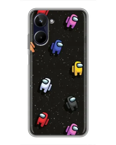 Чехол для Realme 10 с картинкой «Космический паттерн Among Us»