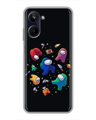 Чехол для Realme 10 с картинкой «Among Us космос»