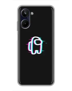 Чехол для Realme 10 с картинкой «Among Us неон»
