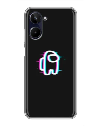 Чехол для Realme 10 с картинкой «Among Us неон»