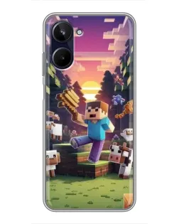 Чехол для Realme 10 с картинкой «Стив на ферме» Чехол для Realme 10 с картинкой «Стив на ферме»