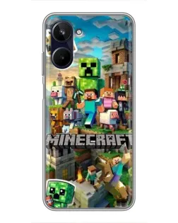 Чехол для Realme 10 с картинкой «Замок Minecraft»