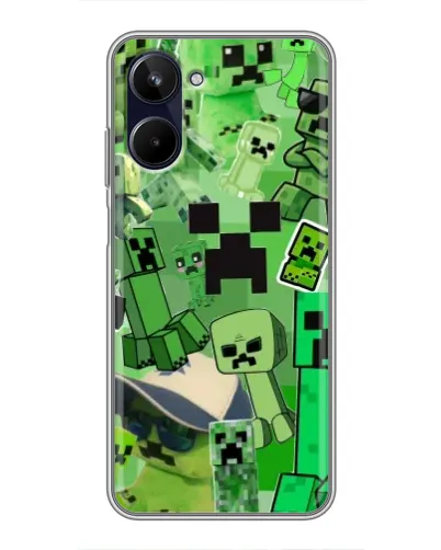 Чехол для Realme 10 с картинкой «Криперы Minecraft»