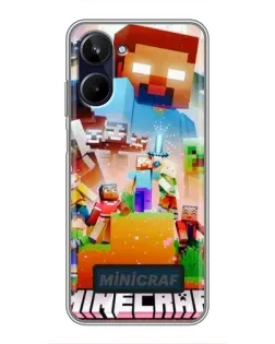 Чехол для Realme 10 с картинкой «Minecraft герои игры»