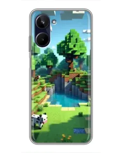Чехол для Realme 10 с картинкой «Minecraft летний день»
