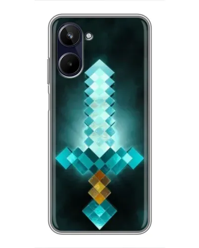 Чехол для Realme 10 с картинкой «Алмазный меч неон»