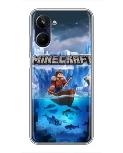 Чехол для Realme 10 с картинкой «Minecraft ледяной мир»