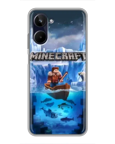 Чехол для Realme 10 с картинкой «Minecraft ледяной мир»