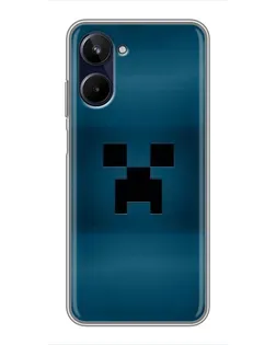 Чехол для Realme 10 с картинкой «Крипер текстура»