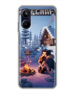 Чехол для Realme 10 с картинкой «Зимний Minecraft»