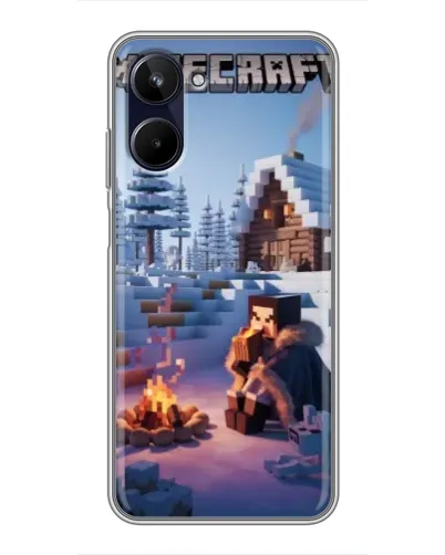 Чехол для Realme 10 с картинкой «Зимний Minecraft»