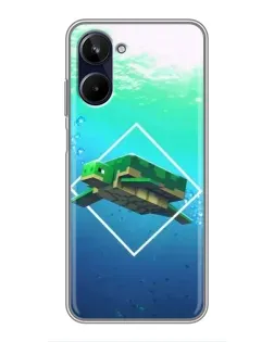 Чехол для Realme 10 с картинкой «Черепаха Minecraft»