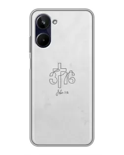 Чехол для Realme 10 с картинкой «Иоанна 3:16 Крест»