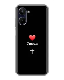 Чехол для Realme 10 с картинкой «Сердце - Jesus»