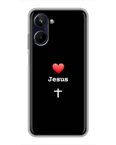 Чехол для Realme 10 с картинкой «Сердце - Jesus»