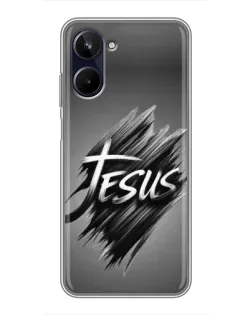 Чехол для Realme 10 с картинкой «Надпись Jesus Graffiti»