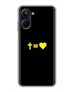 Чехол для Realme 10 с картинкой «Сердце и Крест»