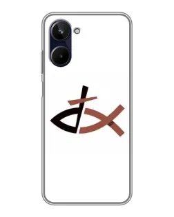 Чехол для Realme 10 с картинкой «Рыба и крест»