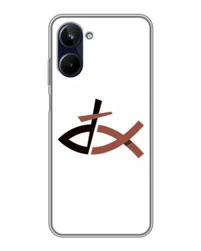 Чехол для Realme 10 с картинкой «Рыба и крест»