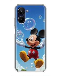 Чехол для Realme 10 с картинкой «Mickey и мыльные пузыри»