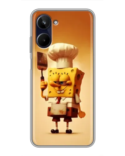 Чехол для Realme 10 с картинкой «Губка Боб повар»