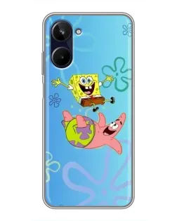 Чехол для Realme 10 с картинкой «Спанч Боб и Патрик»