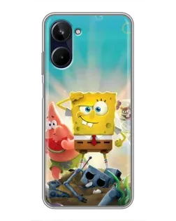 Чехол для Realme 10 с картинкой «Спанч Боб победитель»