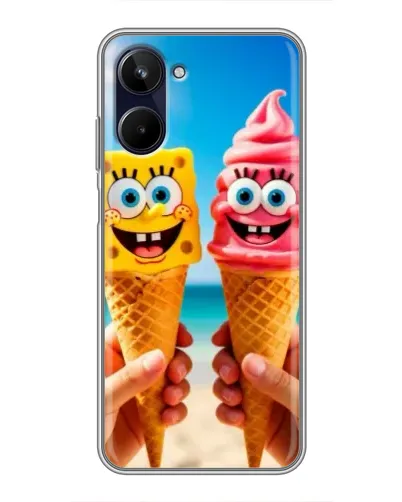 Чехол для Realme 10 с картинкой «Спанч Боб мороженое»