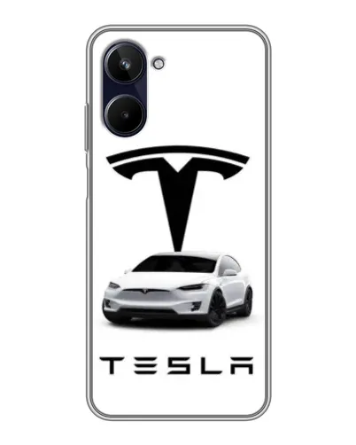 Чехол для Realme 10 с картинкой «Tesla White Style» Чехол для Realme 10 с картинкой «Tesla White Style»