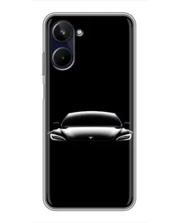 Чехол для Realme 10 с картинкой «Фары Tesla Night»