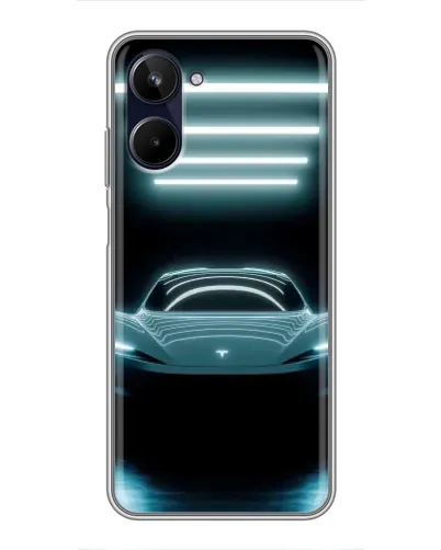 Чехол для Realme 10 с картинкой «Tesla в неоне» Чехол для Realme 10 с картинкой «Tesla в неоне»