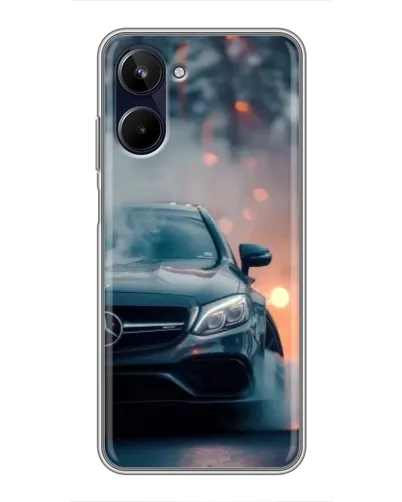 Чехол для Realme 10 с картинкой «Mercedes — ночной город»