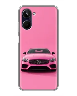 Чехол для Realme 10 с картинкой «Розовый Mercedes AMG»