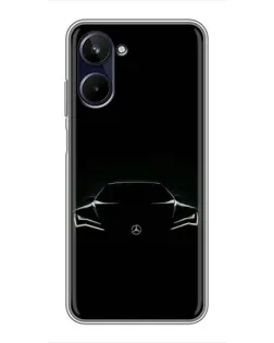 Чехол для Realme 10 с картинкой «Mercedes — силуэт авто»