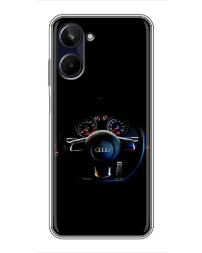 Чехол для Realme 10 с картинкой «Салон Audi — руль»