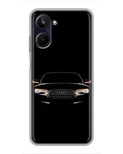 Чехол для Realme 10 с картинкой «Audi — ночной контур»
