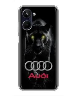 Чехол для Realme 10 с картинкой «Пантера и Audi»